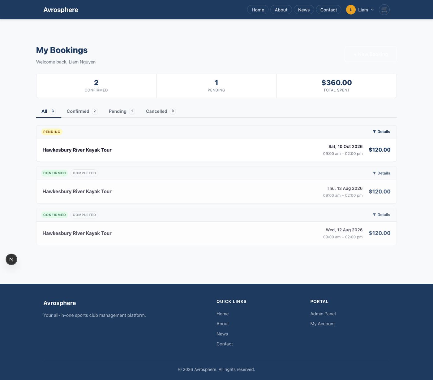 My bookings
